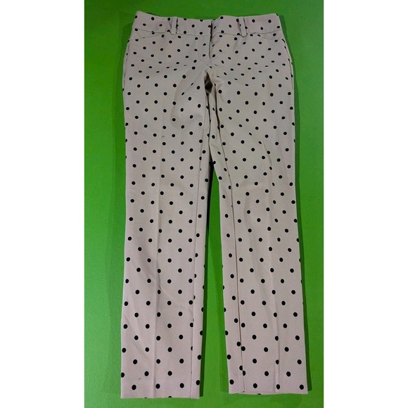 New York and Co. Tan Black Polka Dot Pants Slim Women's Size 4 - Picture 3 of 11